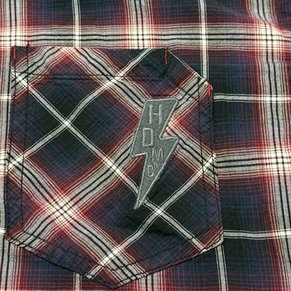 Harley Davidson Short Sleeve Button Shirt Mens 2XLarge Motorcycle Plaid - Picture 3 of 5